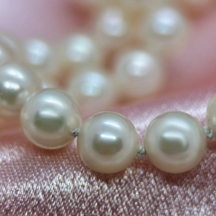 Halsband med Odlade Pärlor, 14K Guld och Diamanter