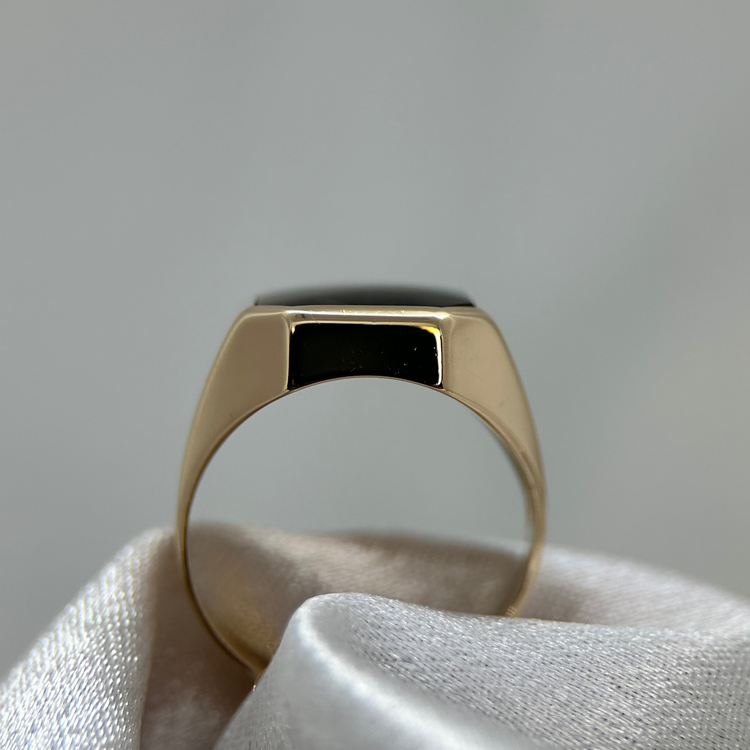 18K Ring med Rökkvarts Signettdesign - Ringstorlek 55 ½