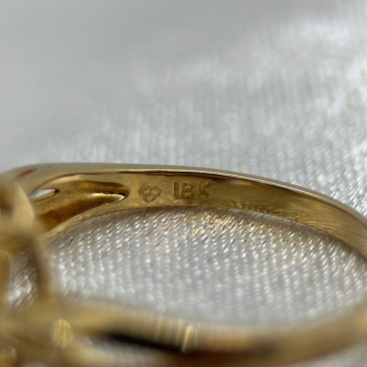 18K Safir ring i klusterdesign - Ringstorlek 55