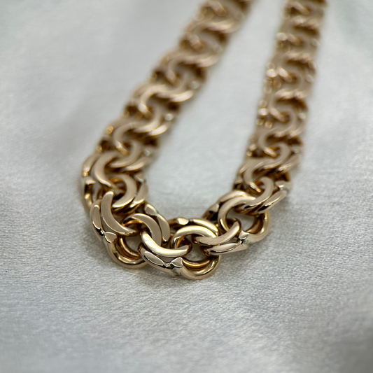 18K Bismarck länk halsband - 32.8g, 41.5 cm