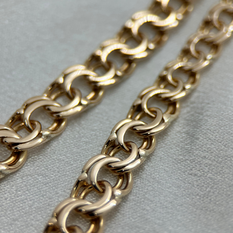 18K Bismarck länk halsband - 32.8g, 41.5 cm