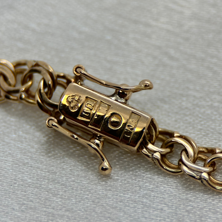 18K Bismarck länk halsband - 32.8g, 41.5 cm