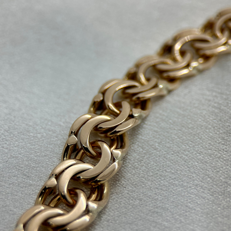 18K Bismarck länk halsband - 32.8g, 41.5 cm