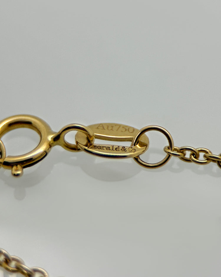 Akoyapärla & Diamanthalsband i 18K Guld