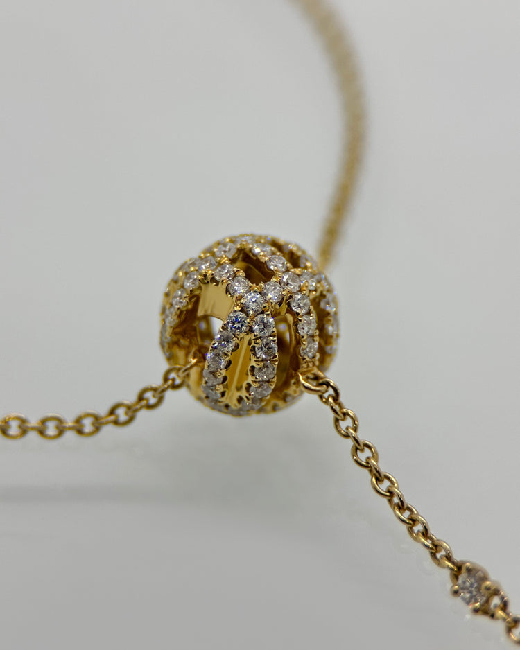 Akoyapärla & Diamanthalsband i 18K Guld