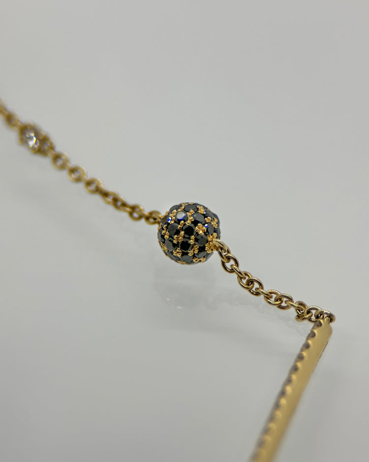 Akoyapärla & Diamanthalsband i 18K Guld