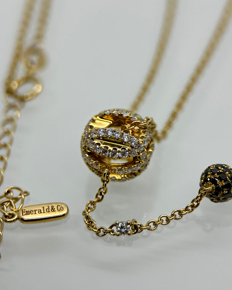 Akoyapärla & Diamanthalsband i 18K Guld