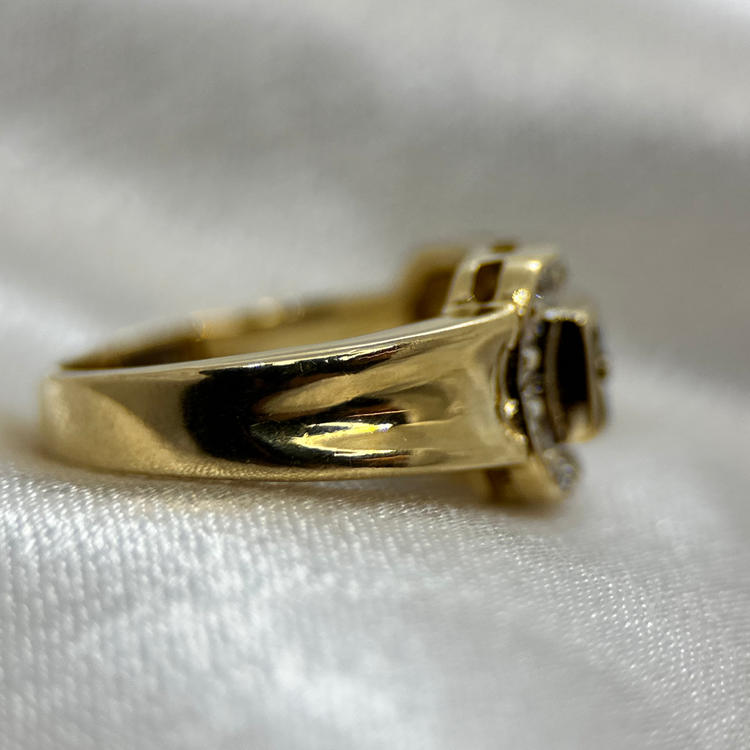 18K Ring med Safirer och Diamanter – 0,53 ct ringstorlek 49½