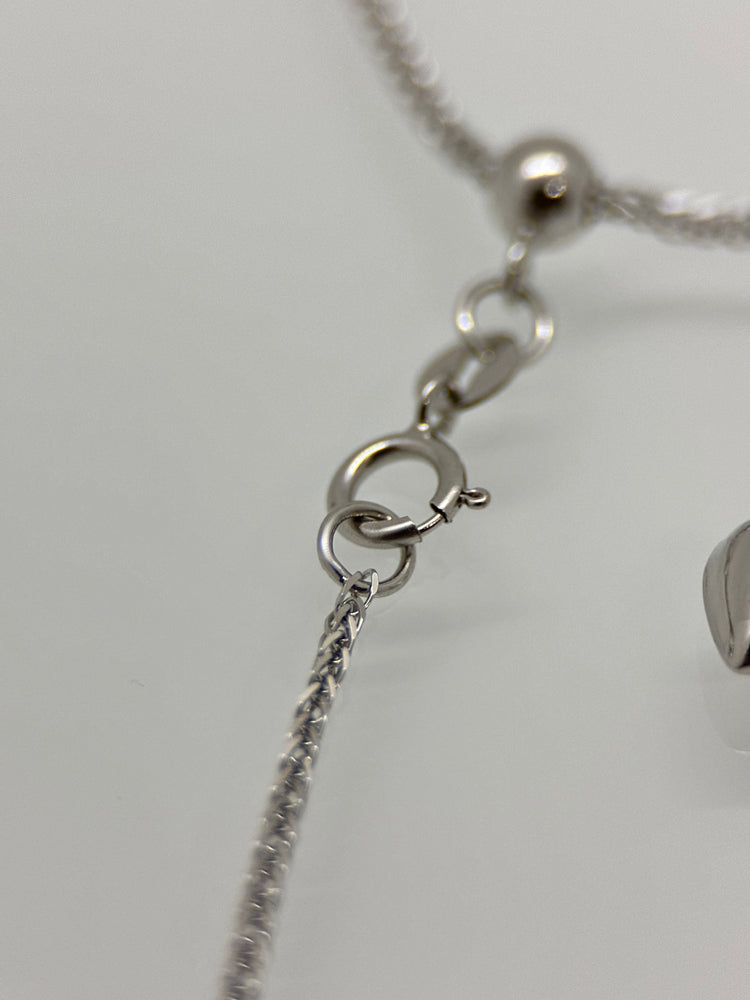 14K Vitguldshalsband med Flerfärgade Safirer & Diamanter