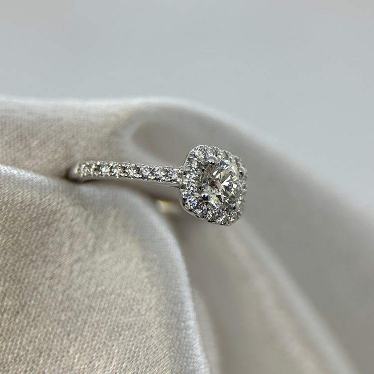 18K Diamantring & Alliansring från Hallbergs Guld - Ringstorlek 53