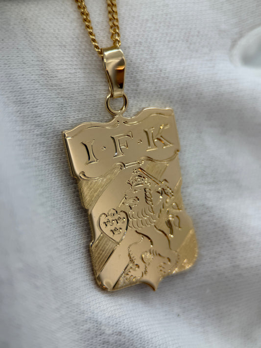 18K Gold Pendant – IFK Emblem, 6.7g