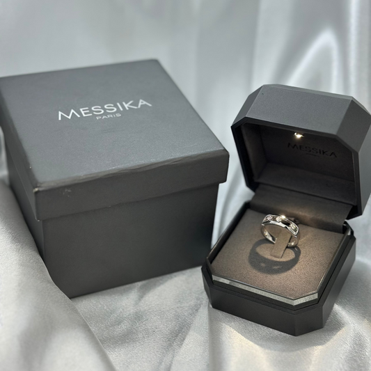 18K Messika 'Move Ring' med Tre Diamanter - 0,24 ct ringstorlek 60
