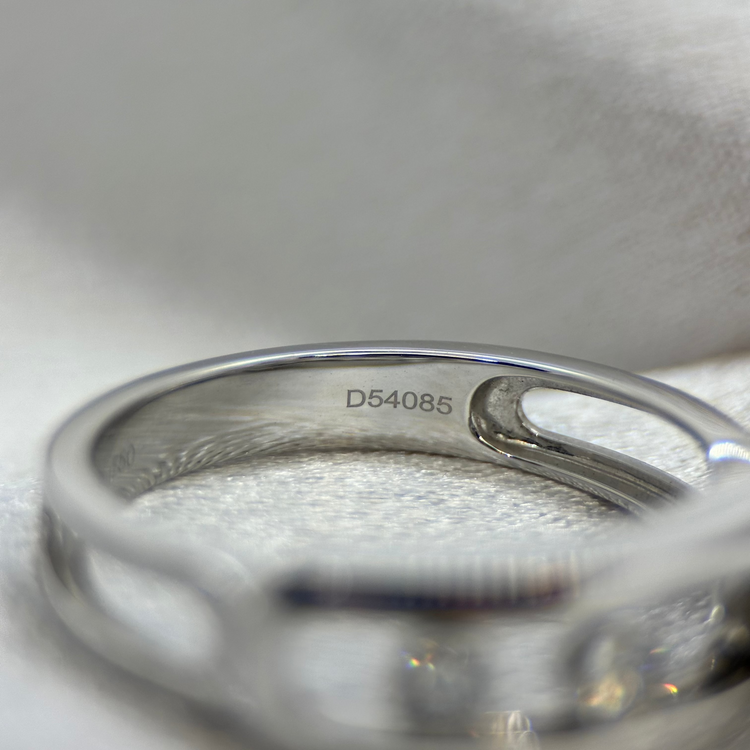 18K Messika 'Move Ring' med Tre Diamanter - 0,24 ct ringstorlek 60