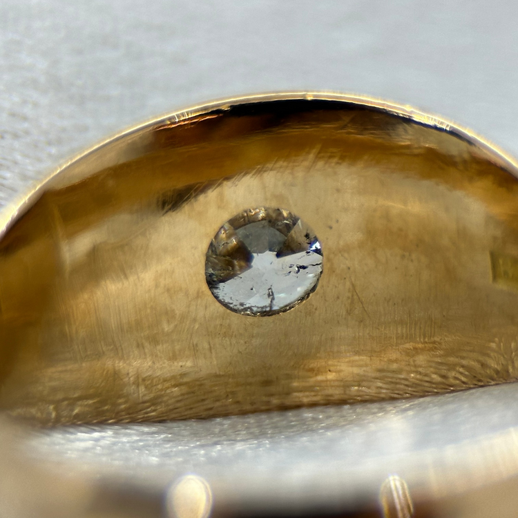 18K Diamant Signetring – 0,90 ct (1968) ringstorlek 58½