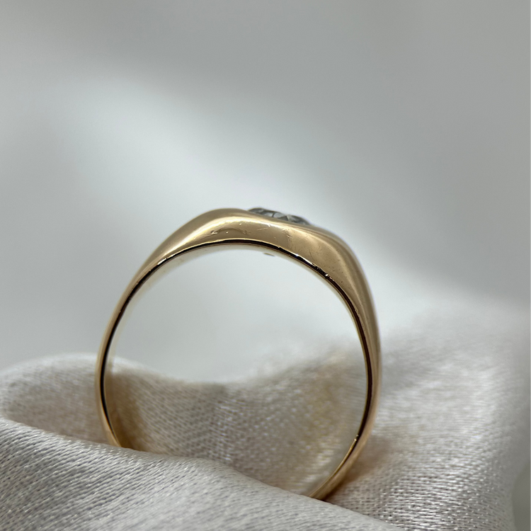 18K Diamant Signetring – 0,90 ct (1968) ringstorlek 58½