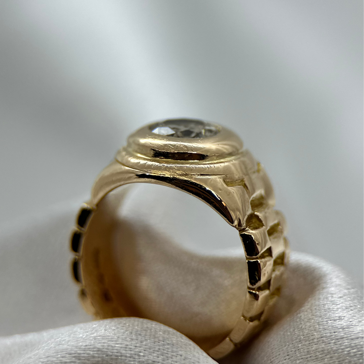 18K Diamantklackring - 1,29 ct ringstorlek 53