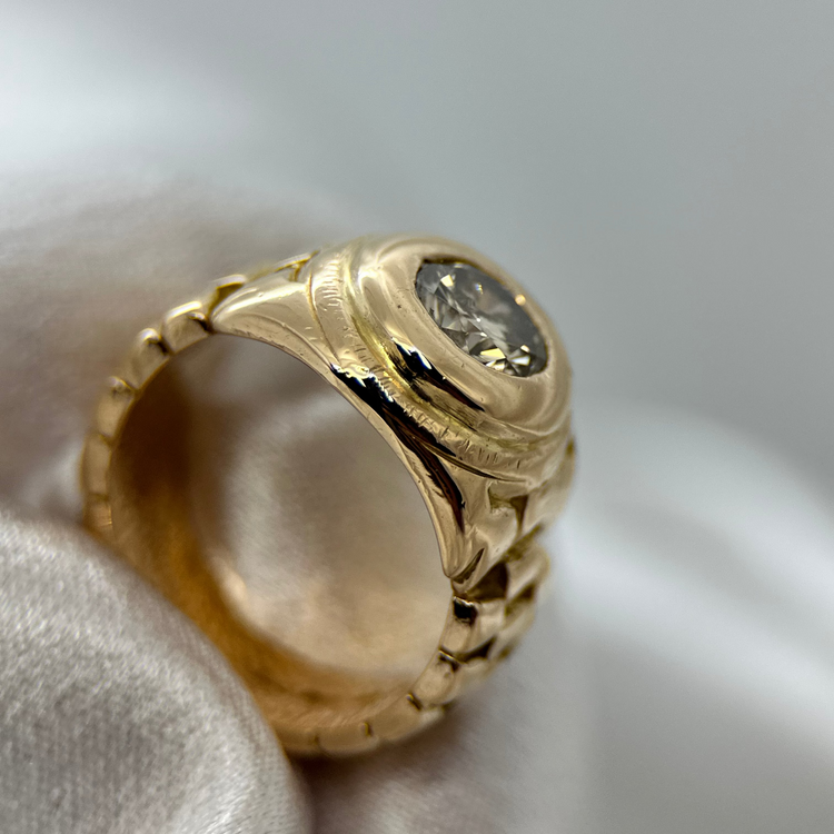 18K Diamantklackring - 1,29 ct ringstorlek 53