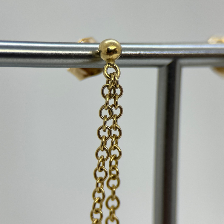 18K Ametist och Topas örhängen - 5 cm