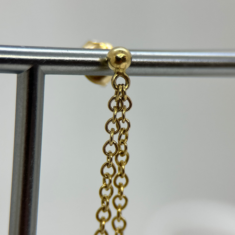 18K Ametist och Topas örhängen - 5 cm