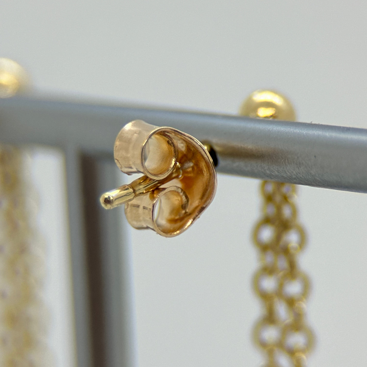 18K Ametist och Topas örhängen - 5 cm