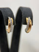18K Tricolor Creolérhängen med diamanter – 1.3 cm