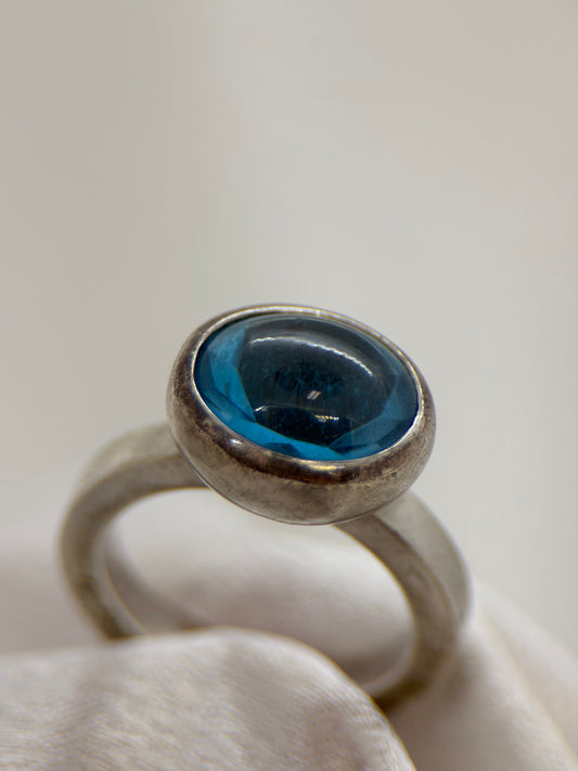 EFVA ATTLING “Love Bead” Ring – Topas & Silver, Storlek 53