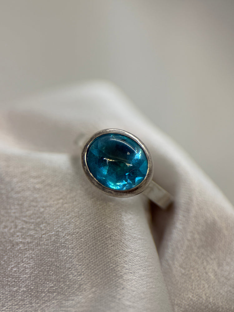 EFVA ATTLING “Love Bead” Ring – Topas & Silver, Storlek 53