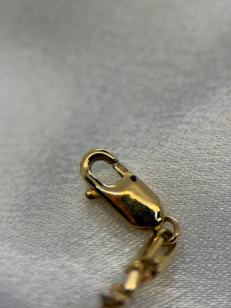 18K Trefärgat Guldhalsband – 14.2g, 43 cm