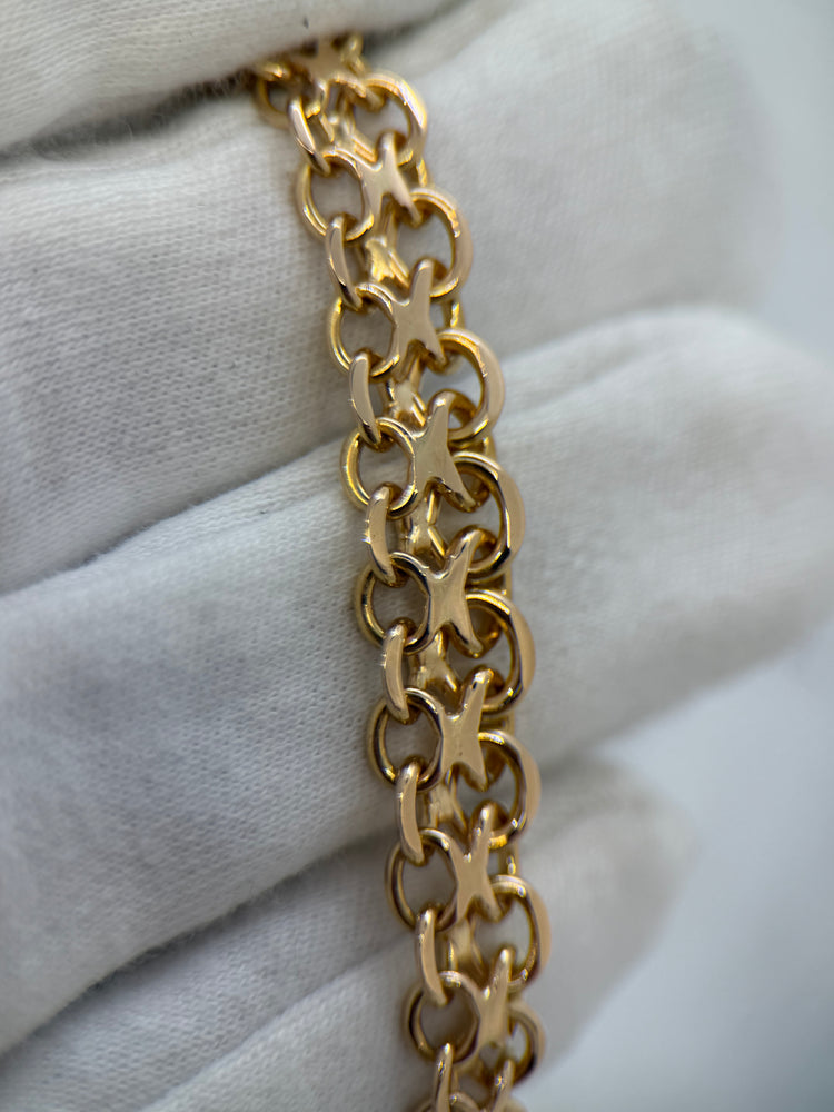 18K X-länk Guldhalsband – 20.4g, 45.5 cm