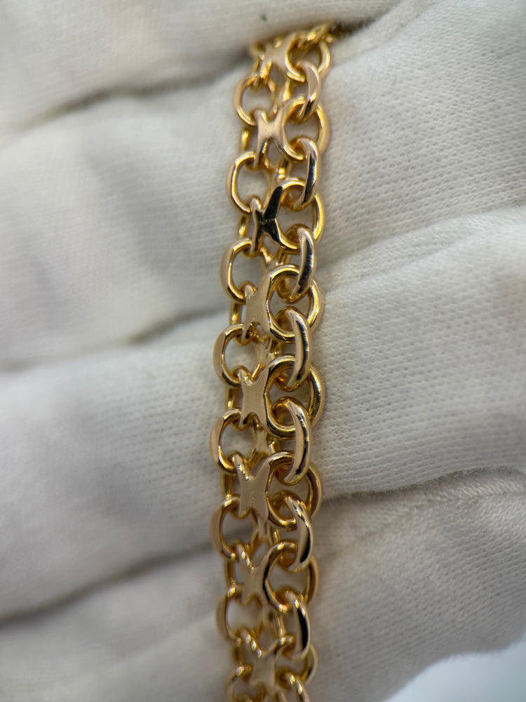 18K X-länk Guldhalsband – 20.4g, 45.5 cm