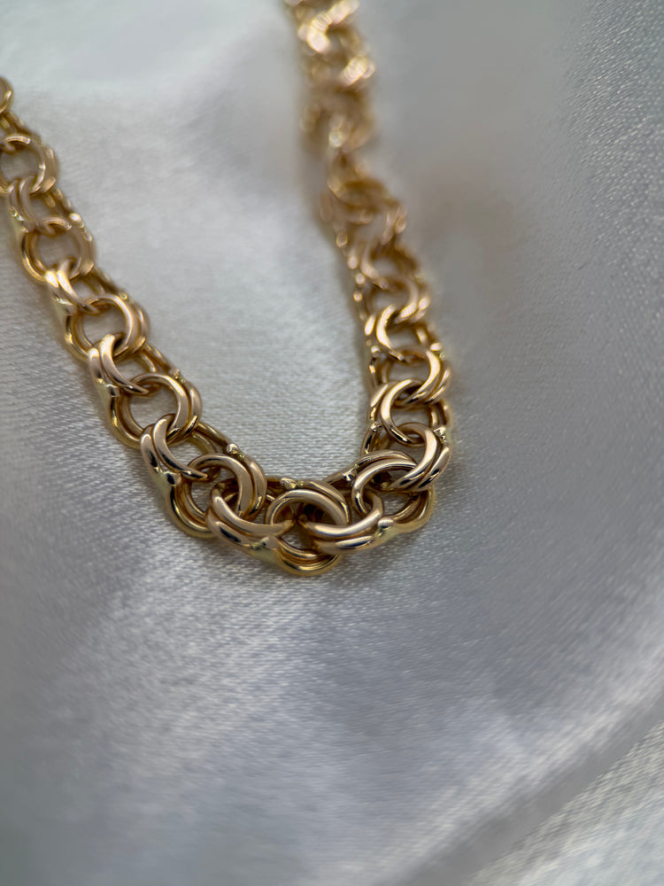 18K Bismarcklänk Halsband - 18.1g, 44.5 cm