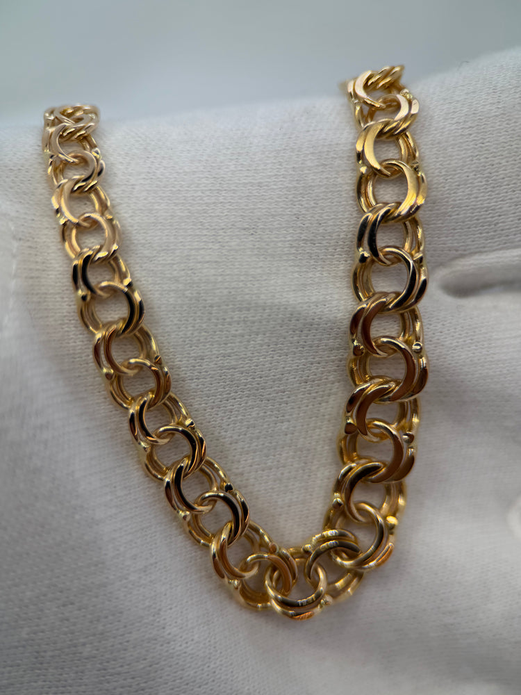 18K Bismarcklänk Halsband - 18.1g, 44.5 cm