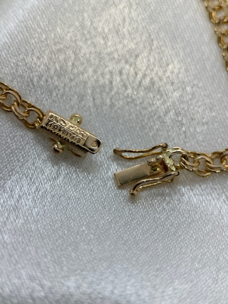 18K Bismarcklänk Halsband - 18.1g, 44.5 cm