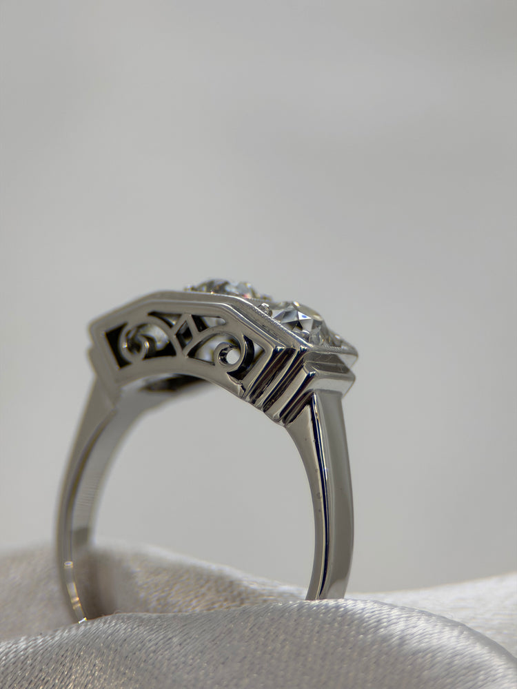 18K Trestens Diamantring – 5.5g, Storlek 53