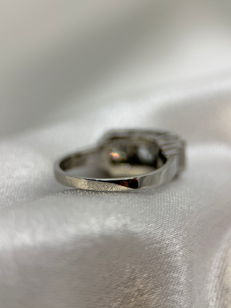 18K Trestens Diamantring – 5.5g, Storlek 53