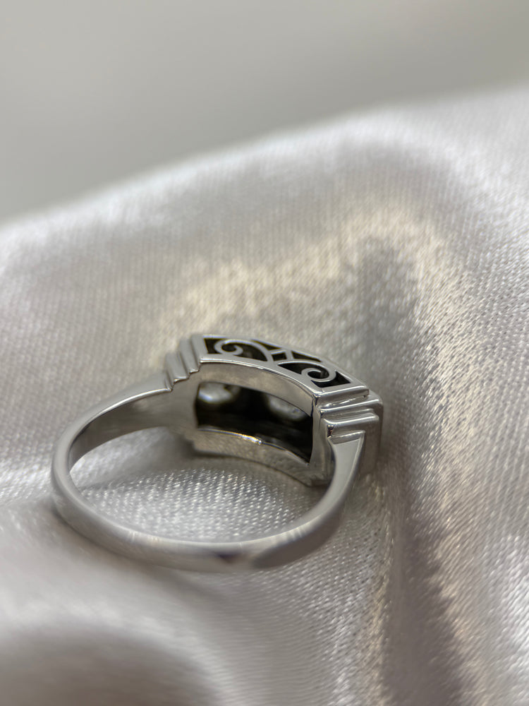 18K Trestens Diamantring – 5.5g, Storlek 53