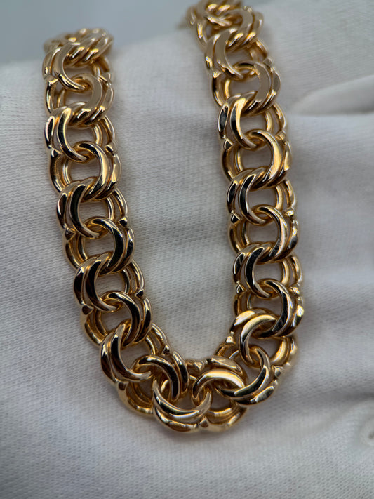 18K Bismarcklänk Guldarmband – 36.2g, 19 cm