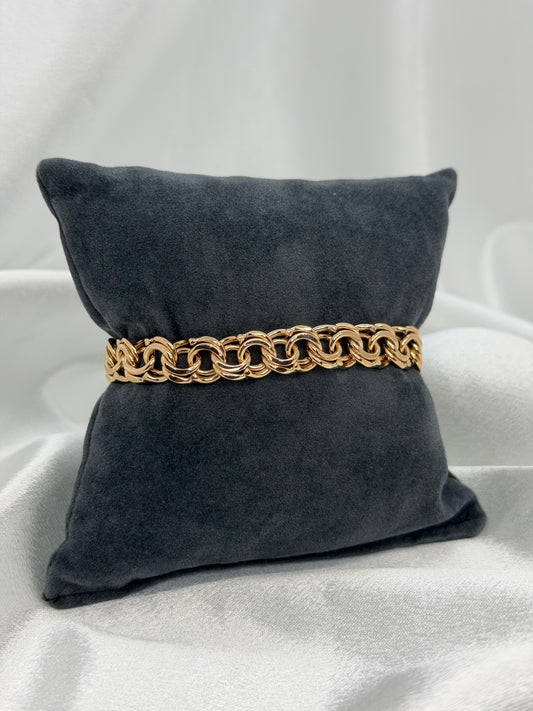 18K Bismarcklänk Guldarmband – 36.2g, 19 cm