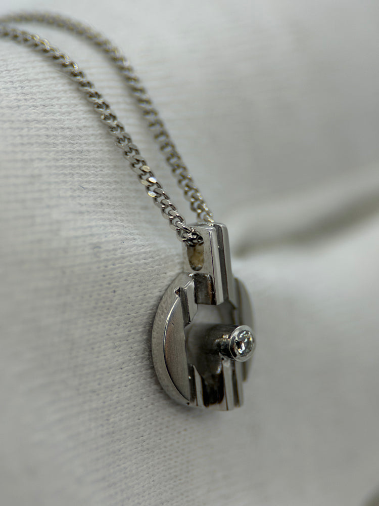 18K Diamanthänge i vitguld – 0.02 ct, Openwork cirkulär