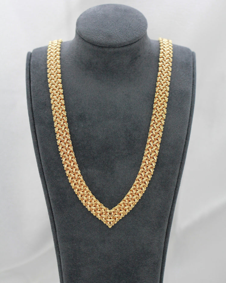 18K V-länk Halsband, 44,5cm, 37.8g