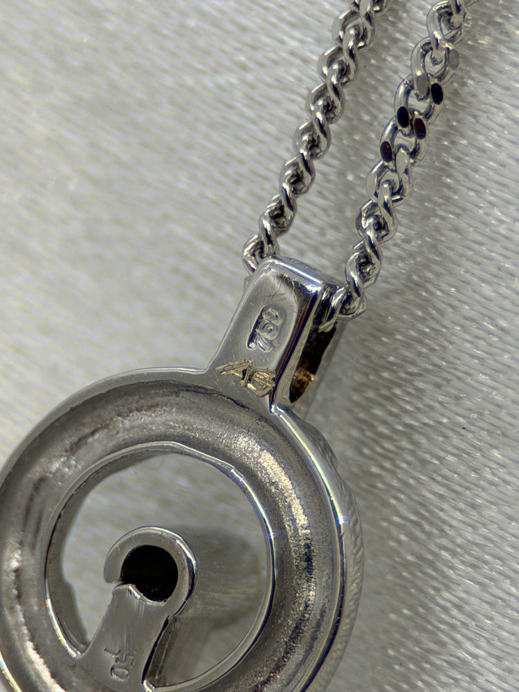 18K Diamanthänge i vitguld – 0.02 ct, Openwork cirkulär