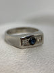 18K Safir och diamantring – Storlek 55.5
