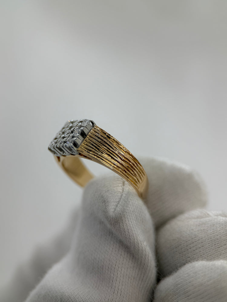 18K Kluster Diamantring – Storlek 58