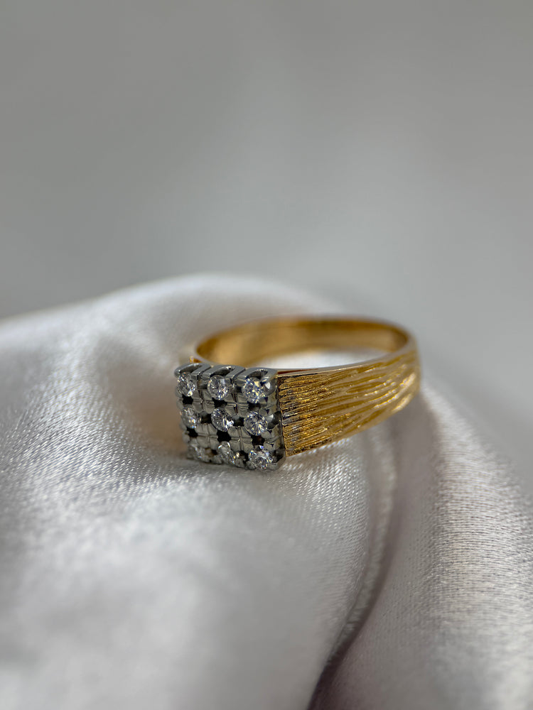 18K Kluster Diamantring – Storlek 58