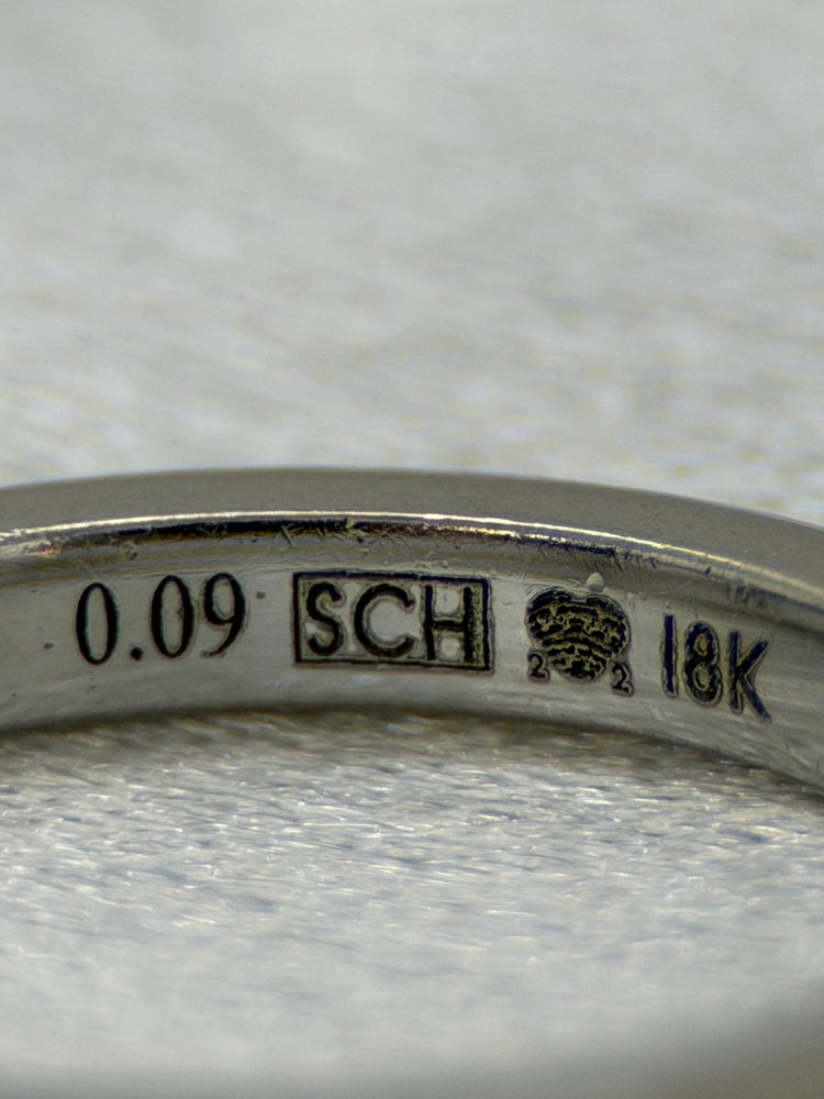 18K Trippeldiamantring – 0.09 ct, Storlek 50