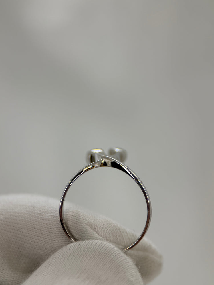 18K Diamond Ring Open Scroll Design – Size 54.5