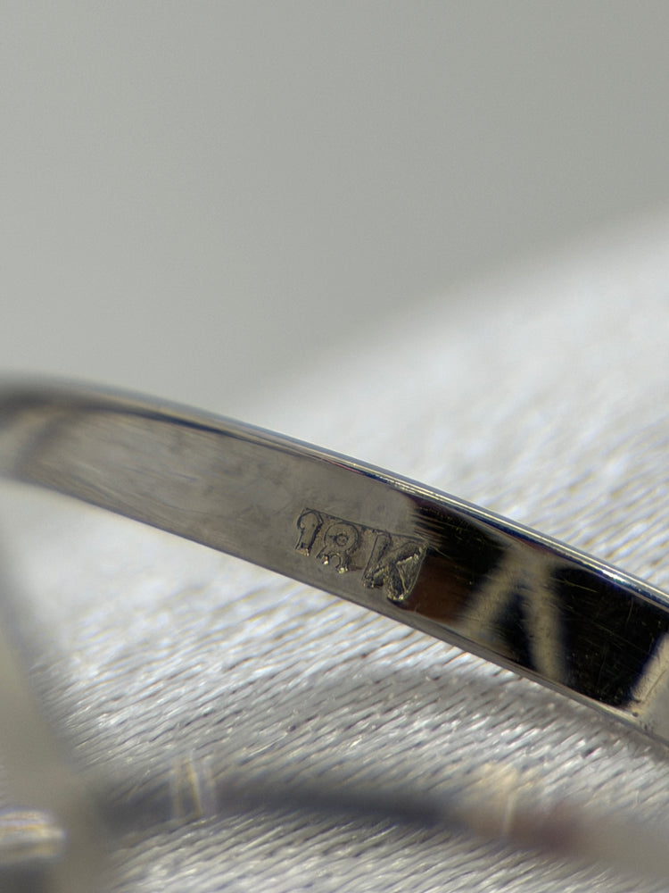 18K Diamond Ring Open Scroll Design – Size 54.5