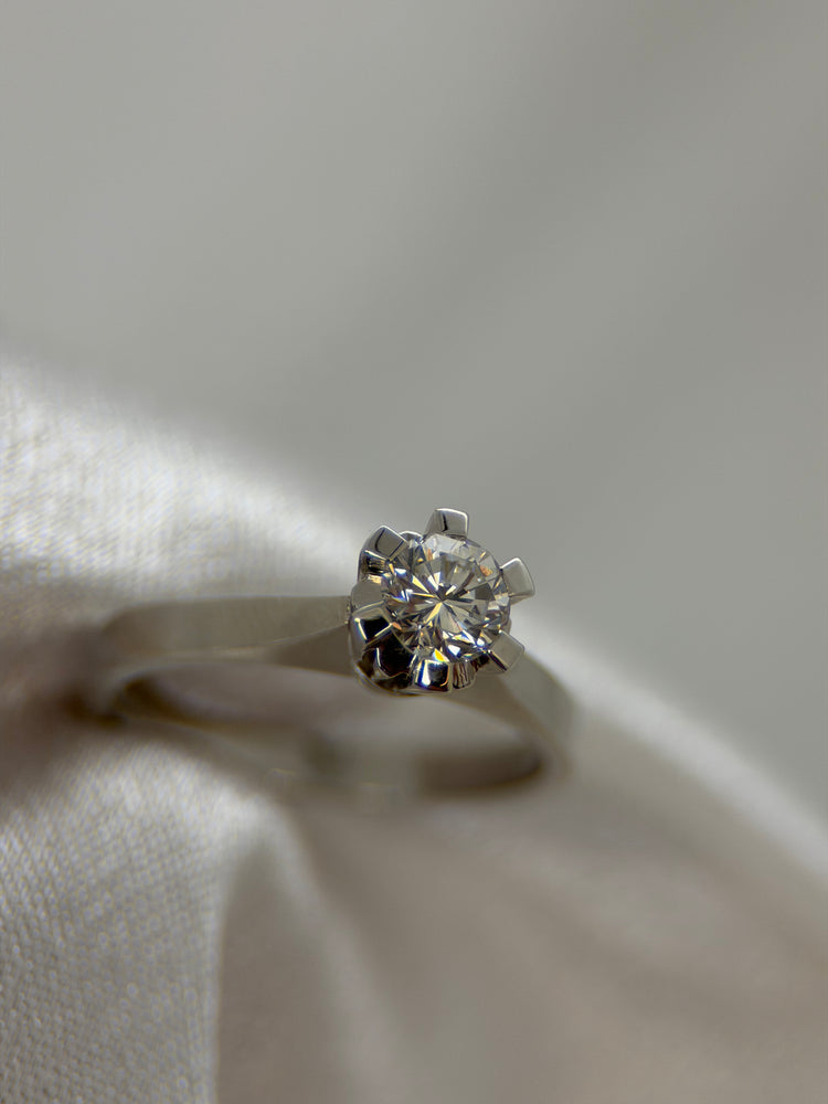 18K Solitär diamantring – 0.48 ct, Storlek 54