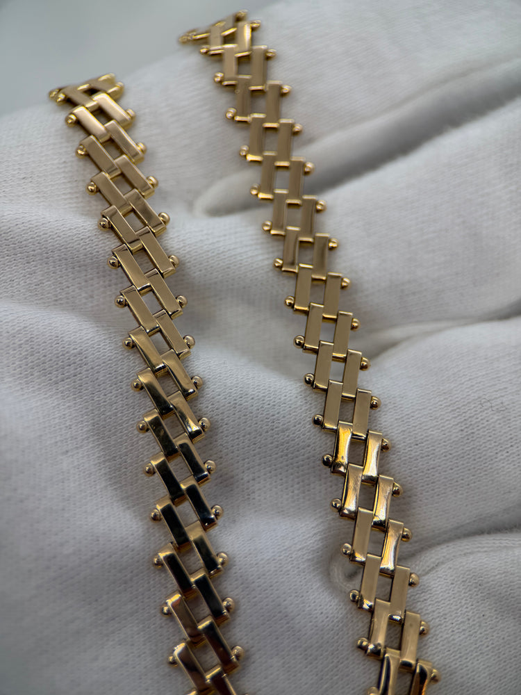 18K Staketlänk halsband – 23.4g, 42.5 cm