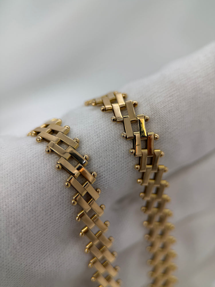 18K Staketlänk halsband – 23.4g, 42.5 cm